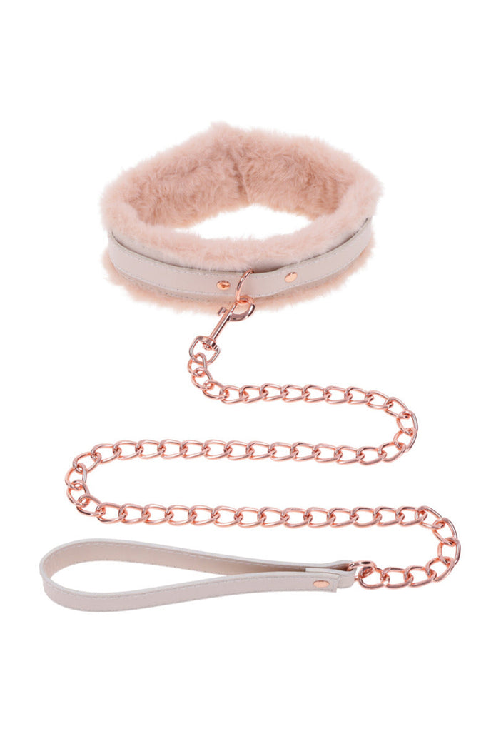 fur bdsm collar and leash