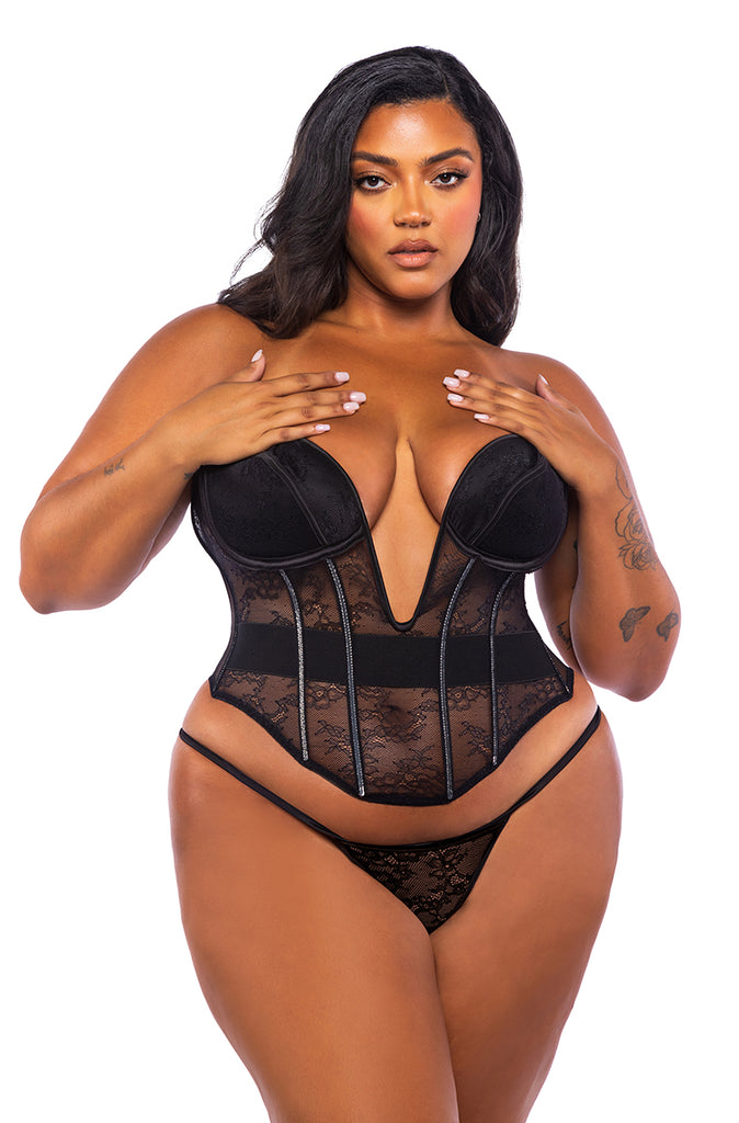 plus sized black corset