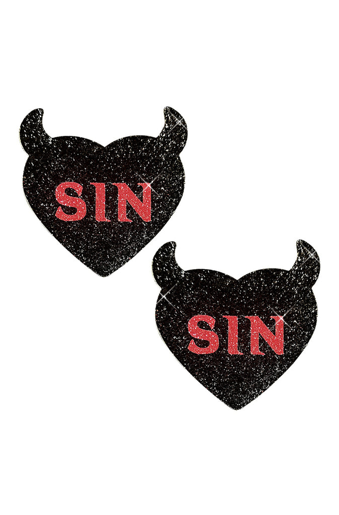 Sin City Black Devil Glitter Pasties